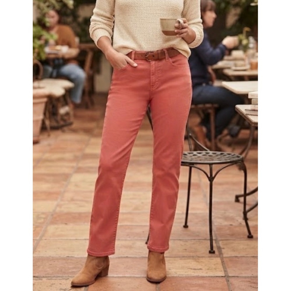 Soft Surroundings Sanaa Coral Pink Straight Leg Stretch Pants 1X SANA2